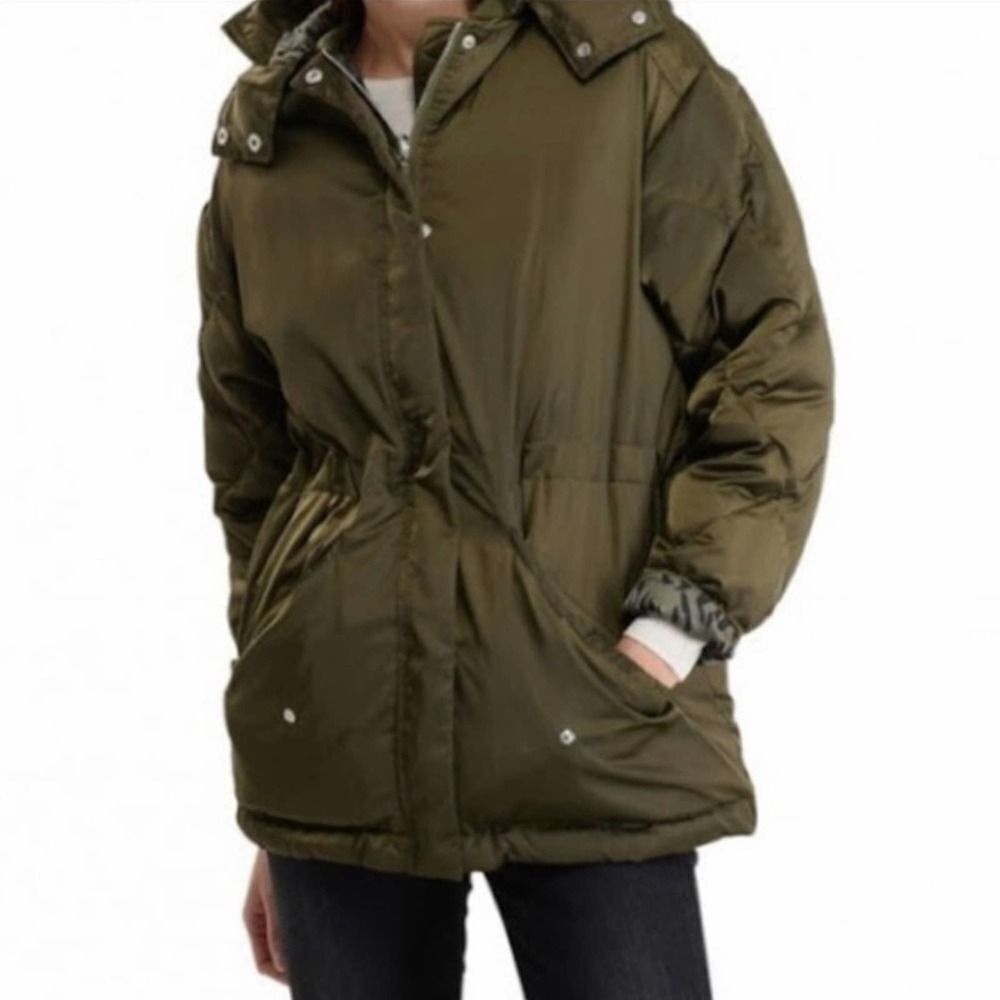 Sandro Paris Green Reversible Puffer Jacket Large